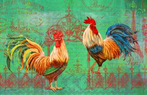 Artist Jean PlouIt Debuts New Painting, Roosters At Heavens Gate